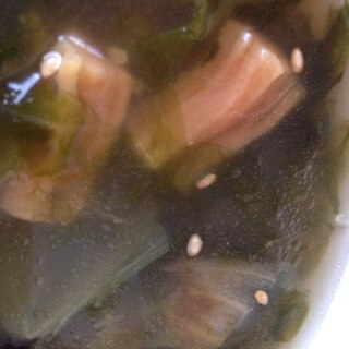 のりとねぎと干し貝柱のスープ